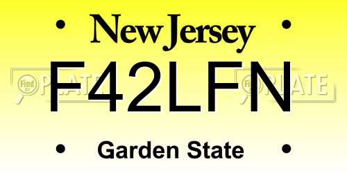 F42LFN New Jersey License Plate