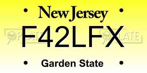 F42LFX New Jersey License Plate