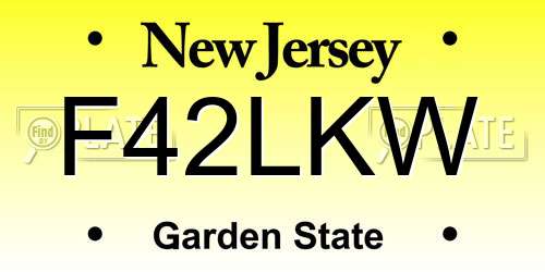 F42LKW New Jersey License Plate