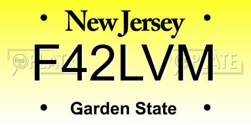 F42LVM New Jersey License Plate