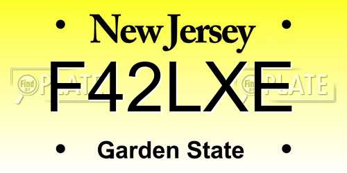 F42LXE New Jersey License Plate