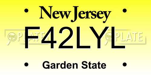 F42LYL New Jersey License Plate