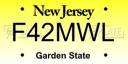 F42MWL New Jersey License Plate