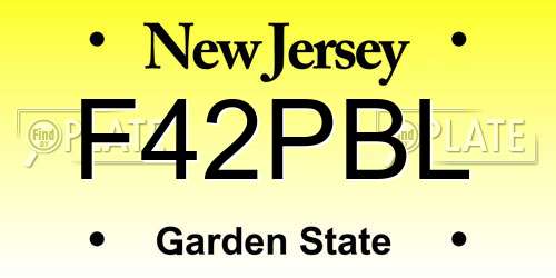 F42PBL New Jersey License Plate
