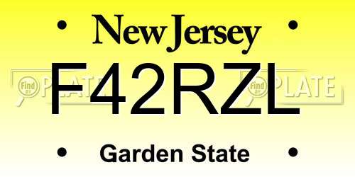 F42RZL New Jersey License Plate