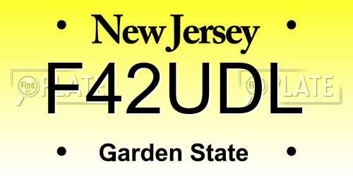 F42UDL New Jersey License Plate