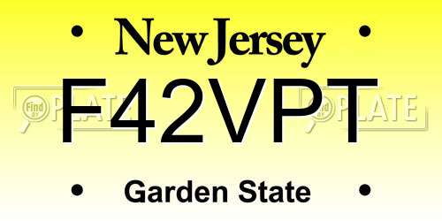 F42VPT New Jersey License Plate