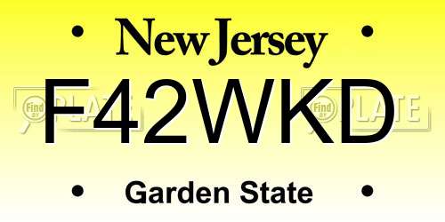 F42WKD New Jersey License Plate