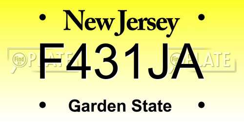F431JA New Jersey License Plate