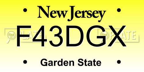 F43DGX New Jersey License Plate
