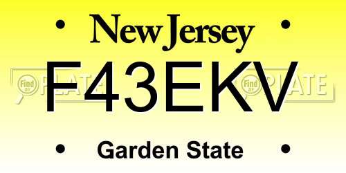 F43EKV New Jersey License Plate