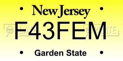 F43FEM New Jersey License Plate