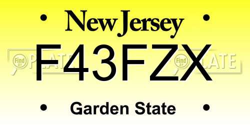 F43FZX New Jersey License Plate