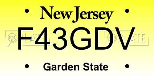F43GDV New Jersey License Plate