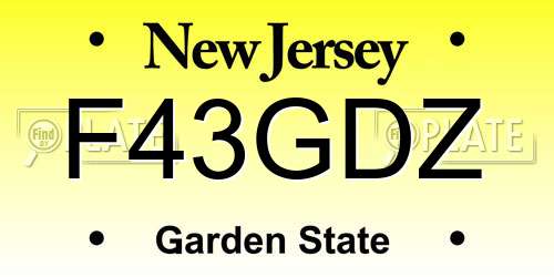 F43GDZ New Jersey License Plate