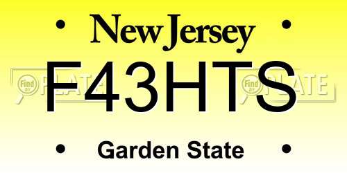 F43HTS New Jersey License Plate