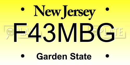 F43MBG New Jersey License Plate
