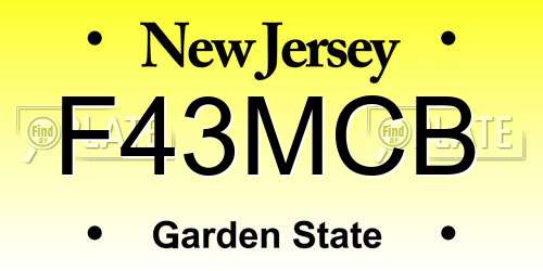 F43MCB New Jersey License Plate
