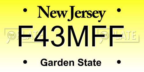 F43MFF New Jersey License Plate