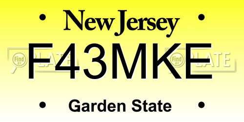 F43MKE New Jersey License Plate