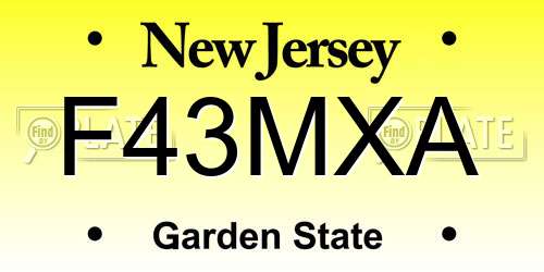 F43MXA New Jersey License Plate