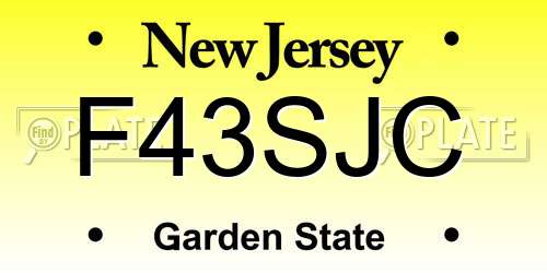 F43SJC New Jersey License Plate