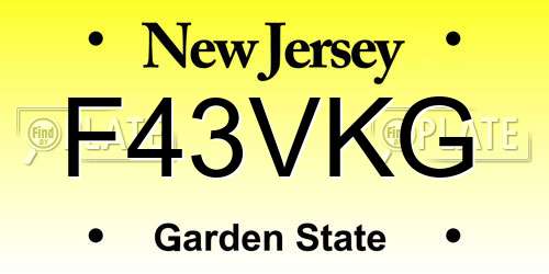 F43VKG New Jersey License Plate