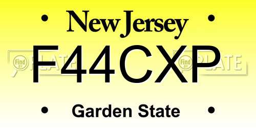 F44CXP New Jersey License Plate