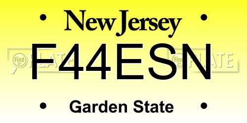 F44ESN New Jersey License Plate