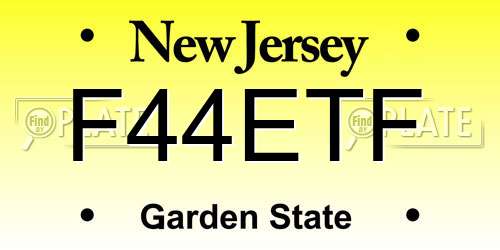 F44ETF New Jersey License Plate
