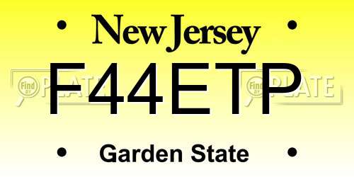 F44ETP New Jersey License Plate