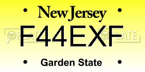 F44EXF New Jersey License Plate