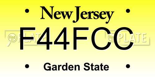 F44FCC New Jersey License Plate