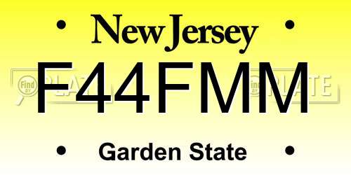 F44FMM New Jersey License Plate