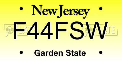 F44FSW New Jersey License Plate