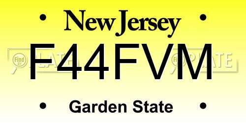 F44FVM New Jersey License Plate