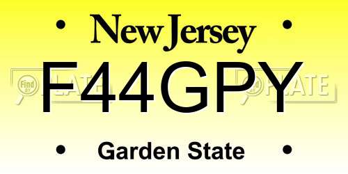 F44GPY New Jersey License Plate