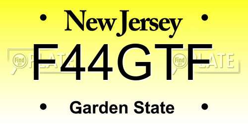F44GTF New Jersey License Plate