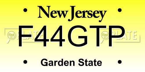 F44GTP New Jersey License Plate