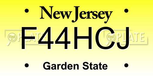 F44HCJ New Jersey License Plate