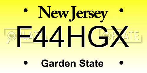 F44HGX New Jersey License Plate