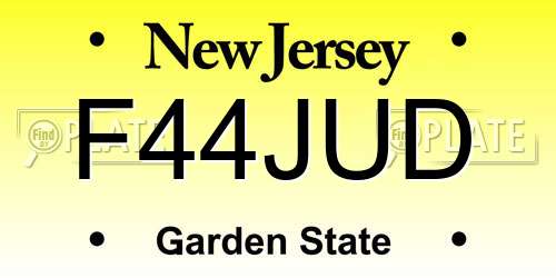F44JUD New Jersey License Plate