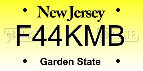 F44KMB New Jersey License Plate