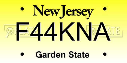 F44KNA New Jersey License Plate