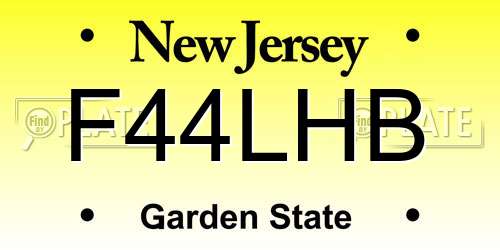 F44LHB New Jersey License Plate
