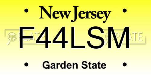 F44LSM New Jersey License Plate