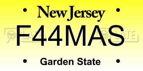 F44MAS New Jersey License Plate