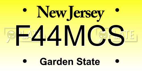 F44MCS New Jersey License Plate