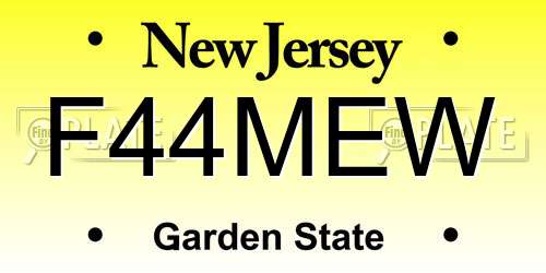 F44MEW New Jersey License Plate