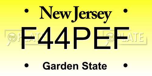 F44PEF New Jersey License Plate